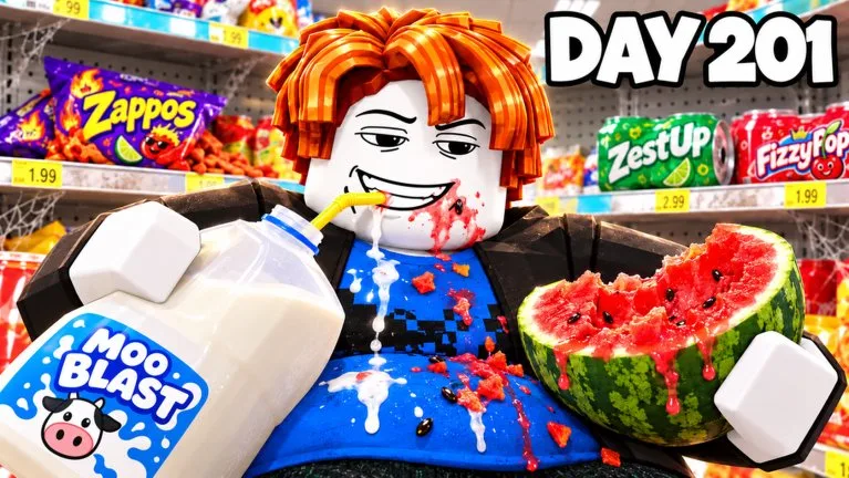 Official Roblox thumbnail for Eat Everything In A Grocery Store